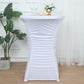 Heavy Duty Spandex 30" Fitted Round Cocktail Table Cover White Ruched Pleated - Durable Stretch Design