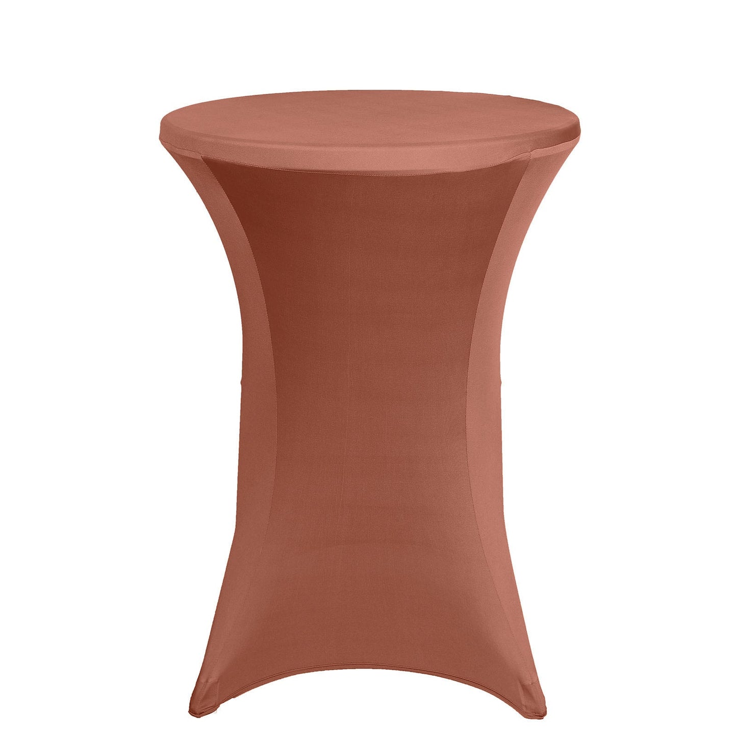 Terracotta (Rust) Highboy Spandex Cocktail Table Cover, Fitted Stretch Tablecloth for 24"-32" Dia High Top Tables