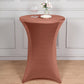 Terracotta (Rust) Highboy Spandex Cocktail Table Cover, Fitted Stretch Tablecloth for 24"-32" Dia High Top Tables