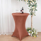 Terracotta (Rust) Highboy Spandex Cocktail Table Cover, Fitted Stretch Tablecloth for 24"-32" Dia High Top Tables