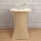 Premium Velvet Spandex 30" Round Cocktail Table Cover Champagne - Smooth Fitted Design with Foot Pockets