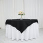 54 Inch Square Black 100% Cotton Linen Seamless Washable Table Overlay 