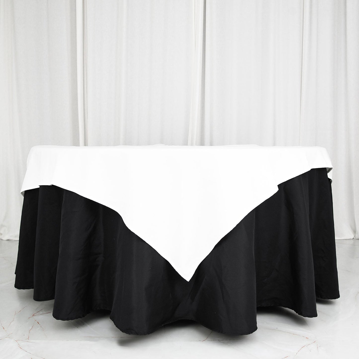 54"x54" White 100% Cotton Linen Table Overlay Tablecloth | Washable