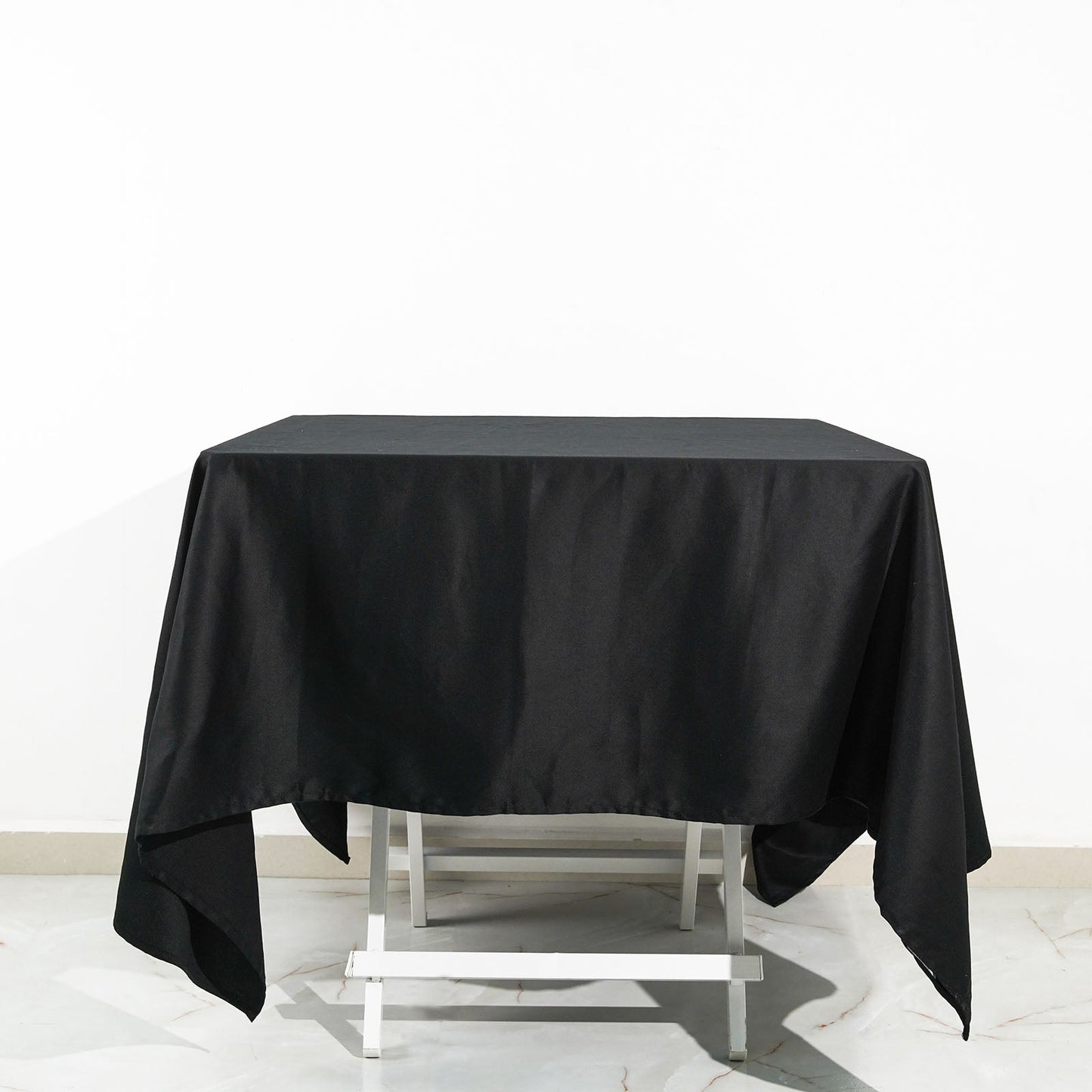 70" Black Square 100% Cotton Linen Tablecloth | Washable