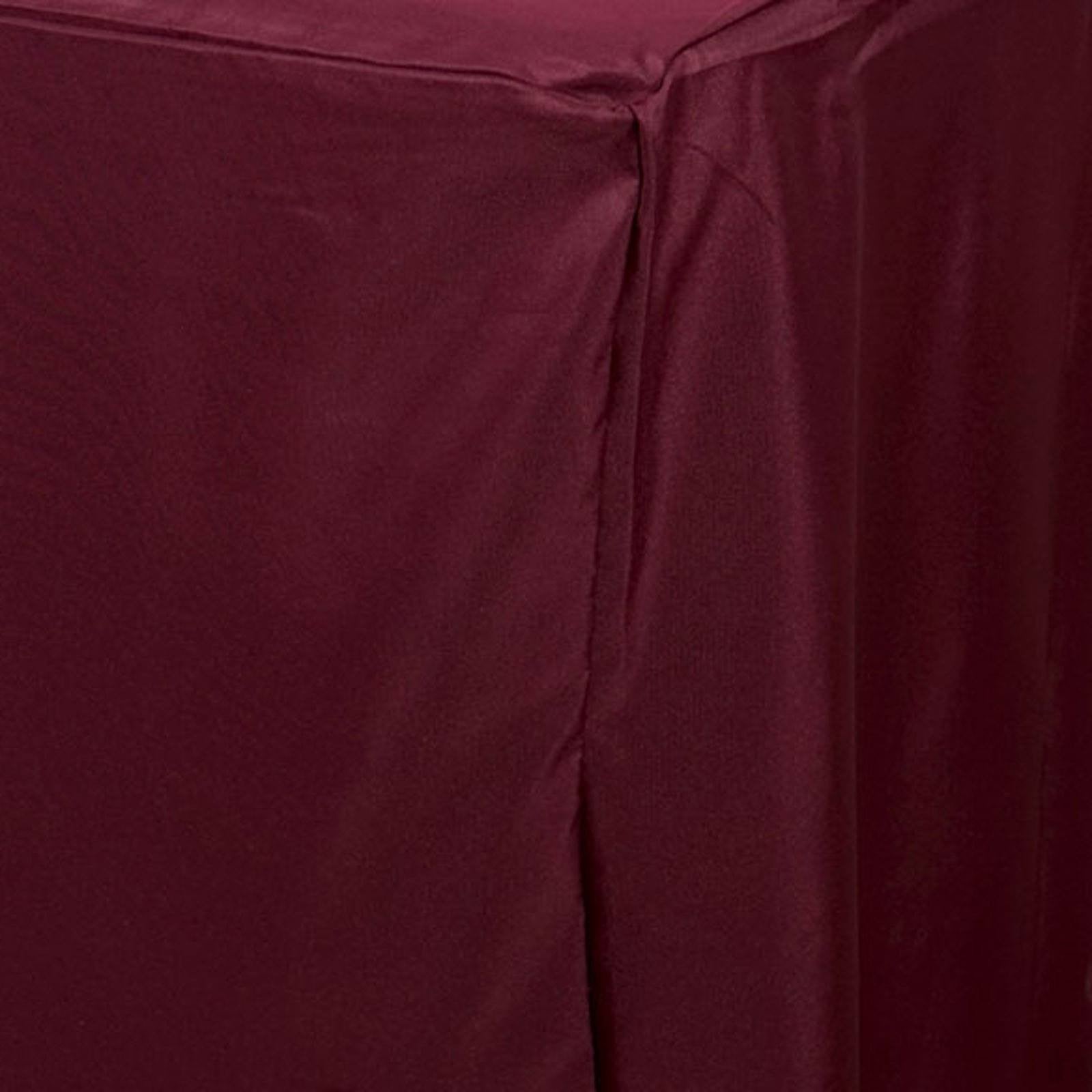 Rectangular 6 Feet Fitted Polyester Table Cover In Burgundy#whtbkgd