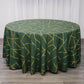 120" Hunter Emerald Green Seamless Round Polyester Tablecloth With Gold Foil Geometric Pattern