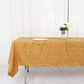 Polyester Rectangle Tablecloth in Gold with Gold Foil Geometric Design 60 Inch x 102 Inch