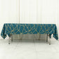 60x102inch Peacock Teal Rectangle Polyester Tablecloth With Gold Foil Geometric Pattern