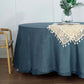 108 Inch Blue Round Linen Tablecloth With Wrinkle Resistant Fabric In Slubby Texture 