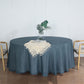 Slubby Textured Round Linen Tablecloth In Blue 108 Inch Wrinkle Resistant