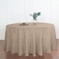 120" Taupe Seamless Round Tablecloth, Linen Table Cloth With Slubby Textured, Wrinkle Resistant