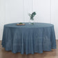 120" Blue Seamless Round Tablecloth, Linen Table Cloth With Slubby Textured, Wrinkle Resistant