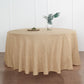 120" Natural Seamless Round Tablecloth, Linen Table Cloth With Slubby Textured, Wrinkle Resistant
