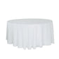 Slubby Textured White Round Wrinkle Resistant Linen Tablecloth 120 Inch 