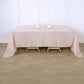 90 Inch x 132 Inch Slubby Textured Linen Table Overlay In Blush Rose Gold 