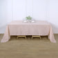 Slubby Textured Blush Rose Gold Linen Table Overlay 90 Inch x 132 Inch