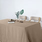 90 Inch x 132 Inch Rectangular Tablecloth Of Taupe Linen With Slubby Texture