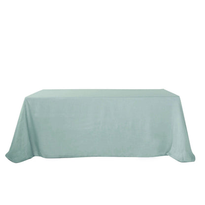 90 Inch x 132 Inch Dusty Blue Rectangular Tablecloth Wrinkle Resistant Linen And Slubby Texture
