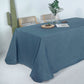 90 Inch x 132 Inch Blue Wrinkle Resistant Rectangular Linen Tablecloth With Slubby Texture