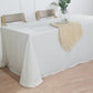 Slubby Textured White Rectangular Linen Tablecloth 90 Inch x 132 Inch Wrinkle Resistant