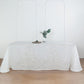90"x132" White Seamless Rectangular Tablecloth, Linen Table Cloth With Slubby Textured, Wrinkle Resistant