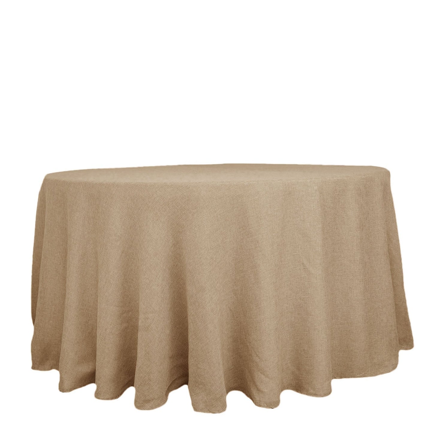 108 Inch Round Boho Chic Natural Jute Faux Burlap Tablecloth 