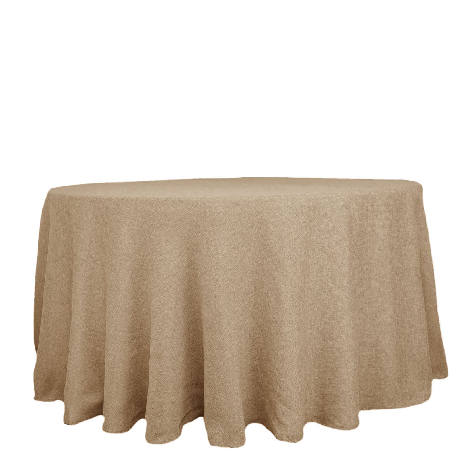 108 Inch Round Boho Chic Natural Jute Faux Burlap Tablecloth 
