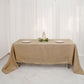 Natural 60 Inch x 126 Inch Rustic Boho Chic Faux Jute Burlap Linen Rectangular Tablecloth 
