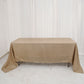 60"x126" Natural Jute Seamless Faux Burlap Rectangular Tablecloth | Boho Chic Table Linen