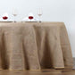108" Natural Round Burlap Rustic Tablecloth | Jute Linen Table Decor