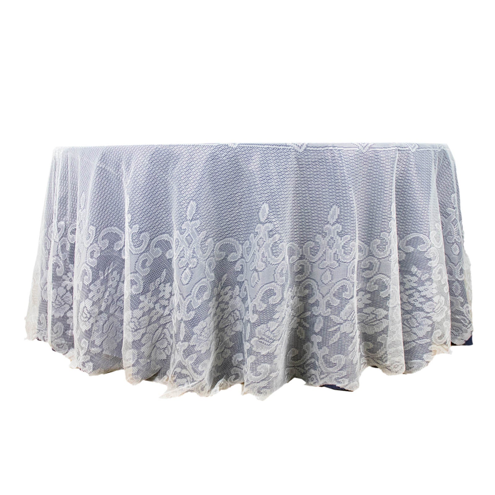 Ivory Premium Lace Round Tablecloth 120 Inch