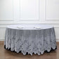 White 120 Inch Premium Lace Round Tablecloth 