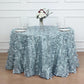 Round 3D Leaf Petal Taffeta Fabric Dusty Blue Tablecloth - 120 Inch
