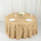 Leaf Petal Taffeta Round Tablecloth In Champagne 132 Inch