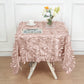 54inch Dusty Rose 3D Leaf Petal Taffeta Fabric Square Tablecloth