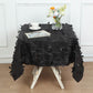 54inch Black 3D Leaf Petal Taffeta Fabric Square Tablecloth