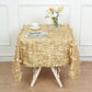 54inch Champagne 3D Leaf Petal Taffeta Fabric Square Tablecloth