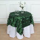 54" Green 3D Leaf Petal Taffeta Fabric Square Tablecloth