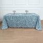 90 Inch x 132 Inch Rectangle 3D Leaf Petals Taffeta Fabric Dusty Blue Tablecloth