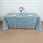 90"x132" Dusty Blue 3D Leaf Petal Taffeta Fabric Seamless Rectangle Tablecloth