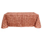 90x156inch Terracotta 3D Leaf Petal Taffeta Fabric Rectangle Tablecloth