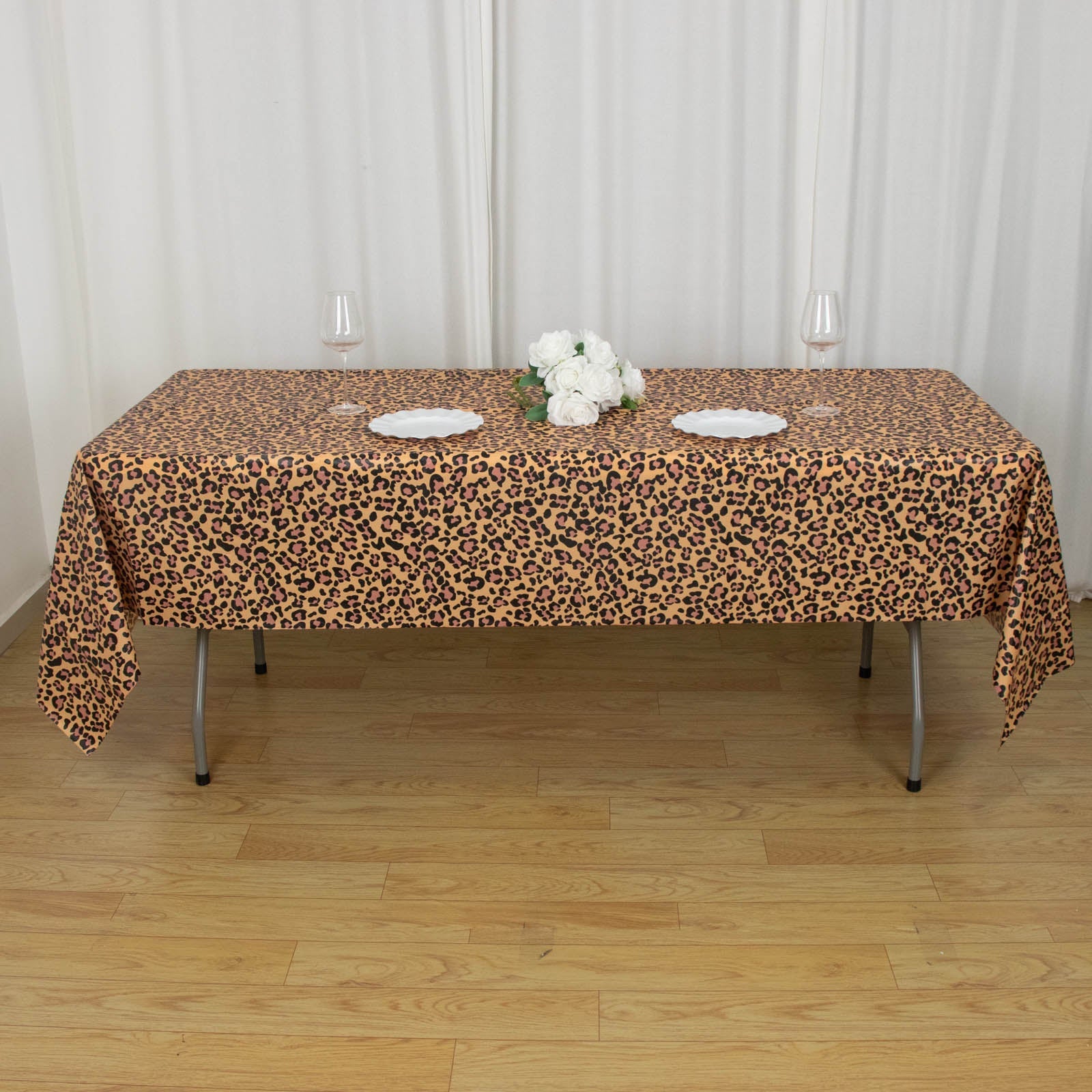 Set of 5 | 54x108inch Animal Safari Theme Waterproof Plastic Tablecloths