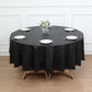 84inch Black Crushed Design Round Waterproof Plastic Tablecloth, Spill Proof Disposable Tablecloth
