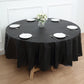 84inch Black Crushed Design Round Waterproof Plastic Tablecloth, Spill Proof Disposable Tablecloth