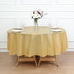 5 Pack Gold Round Plastic Table Covers, 84" PVC Waterproof Disposable Tablecloths