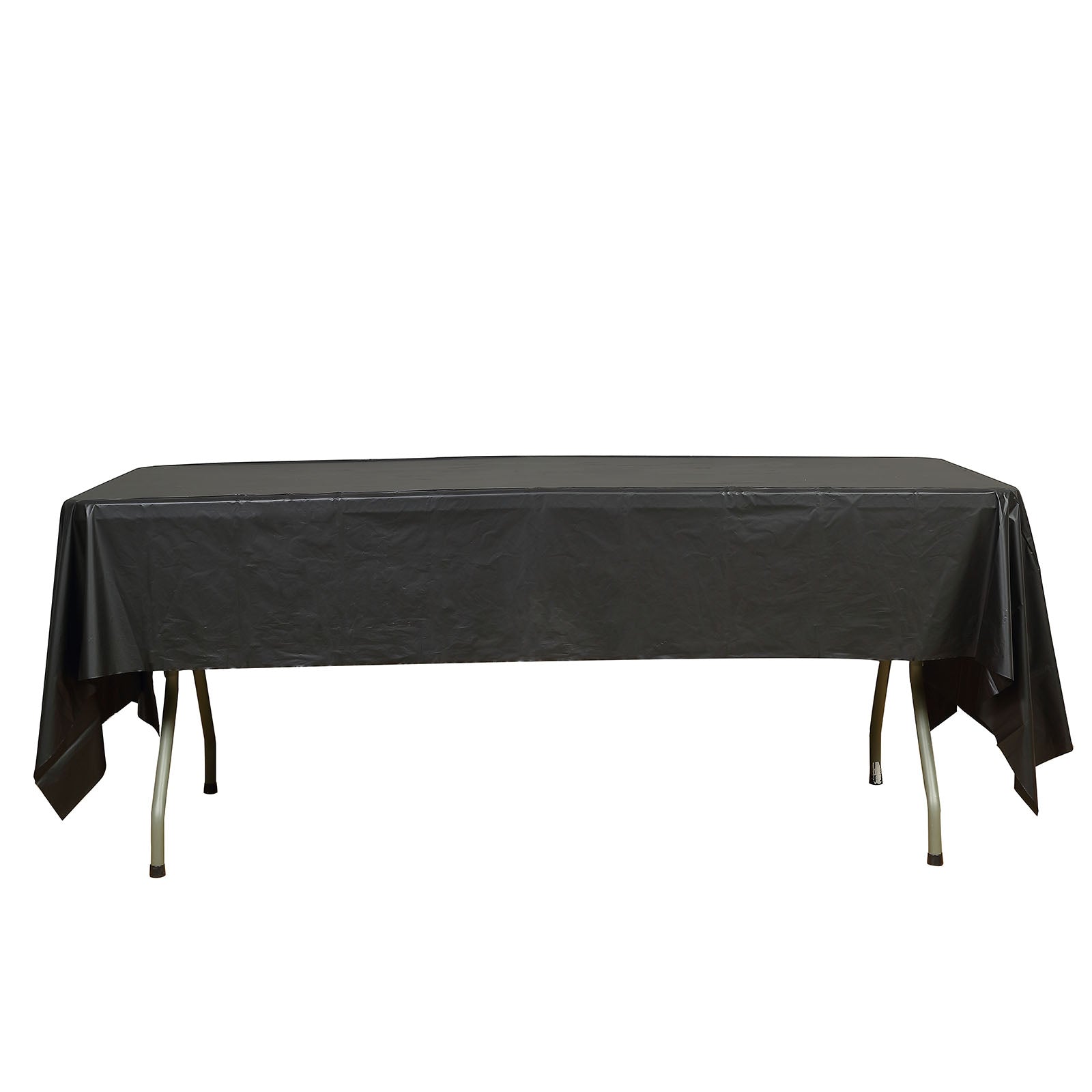 Rectangle 54 Inch x 108 Inch Black 10 MM Thick Plastic Tablecloth PVC Spill Proof Disposable