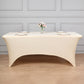 Beige Stretch Spandex Rectangle Tablecloth 6ft Wrinkle Free Fitted Table Cover for 72"x30" Tables