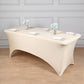 6ft Beige Spandex Stretch Fitted Rectangular Tablecloth