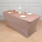 Rectangular 6 Feet Blush & Rose Gold Metallic Tinsel Shimmer Spandex Table Cover 