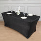 Rectangular 6 Feet Black Metallic Tinsel Shimmer Spandex Table Cover 